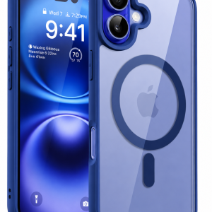 Premium Transparent Magnetic Shockproof Case for Apple iPhone | MagSafe Compatible | Blue